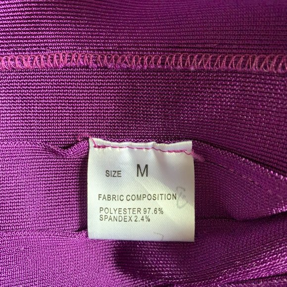 Deep Purple Semi-Stretch Sexy V-Neck Crop Top - Picture 8 of 9